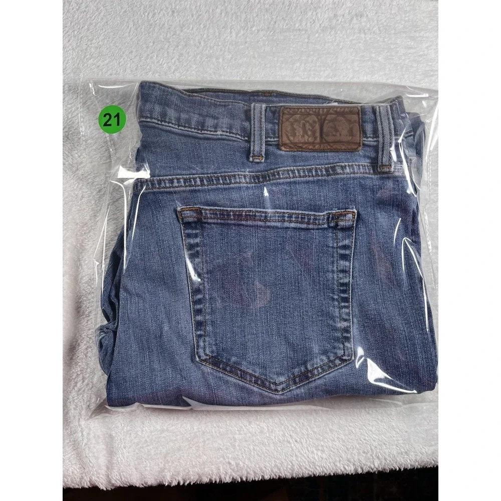 Tommy Hilfiger Denim Jeans Mens 38 Light Wash Straight Fit Stretch Classic Y2K